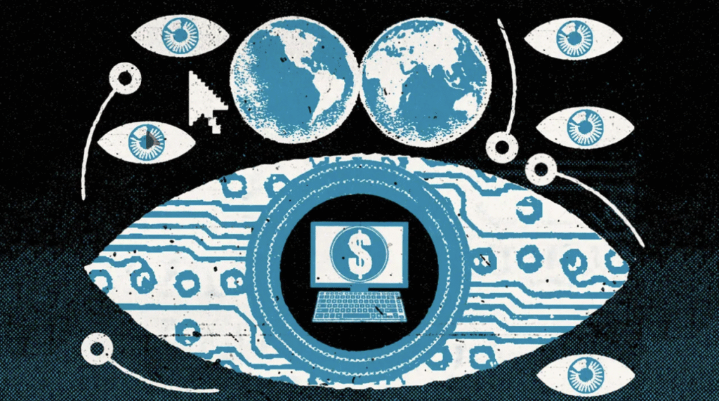 Image of eye with computer